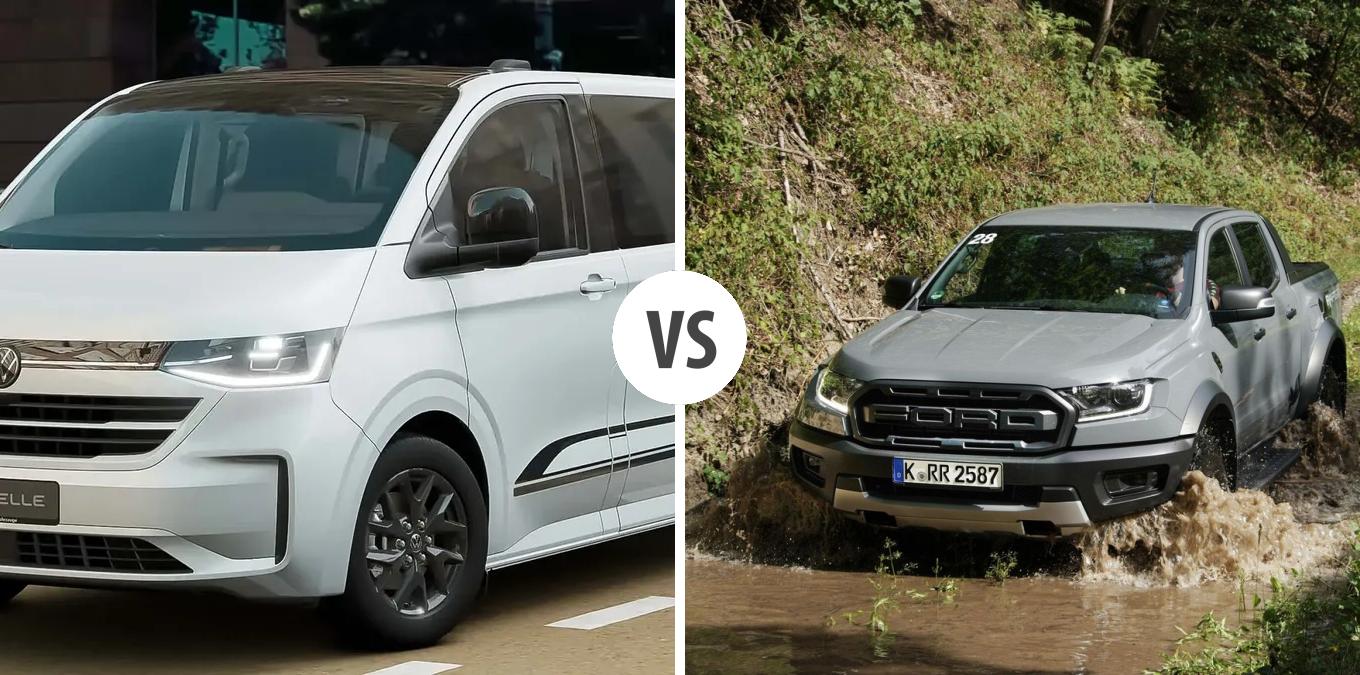 VW Transporter Bus vs Ford Ranger Vergleich - Unterschiede, Preise ...